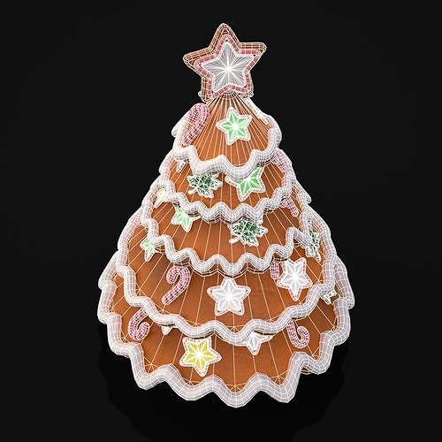 Gingerbread Christmas Tree Low-poly 3D model 6