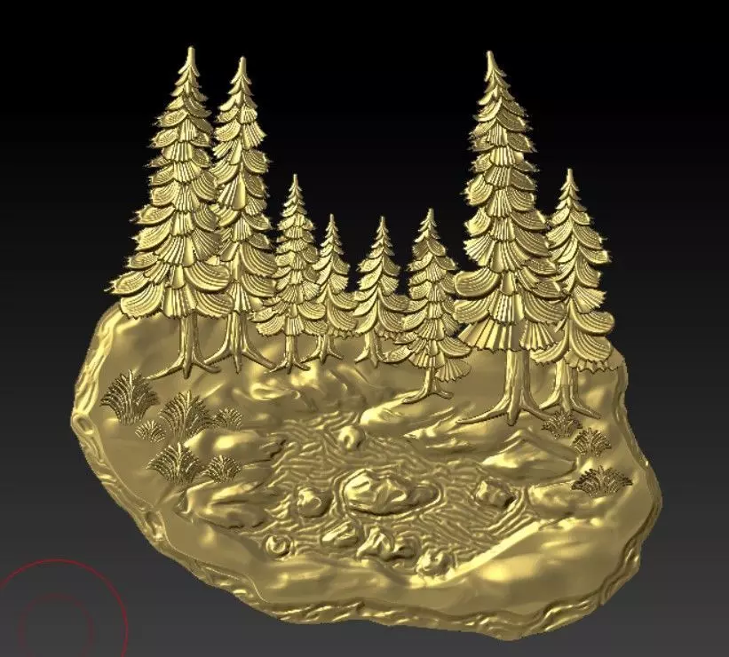 Pine Forest Landscape Relief 3D Model 3D print model