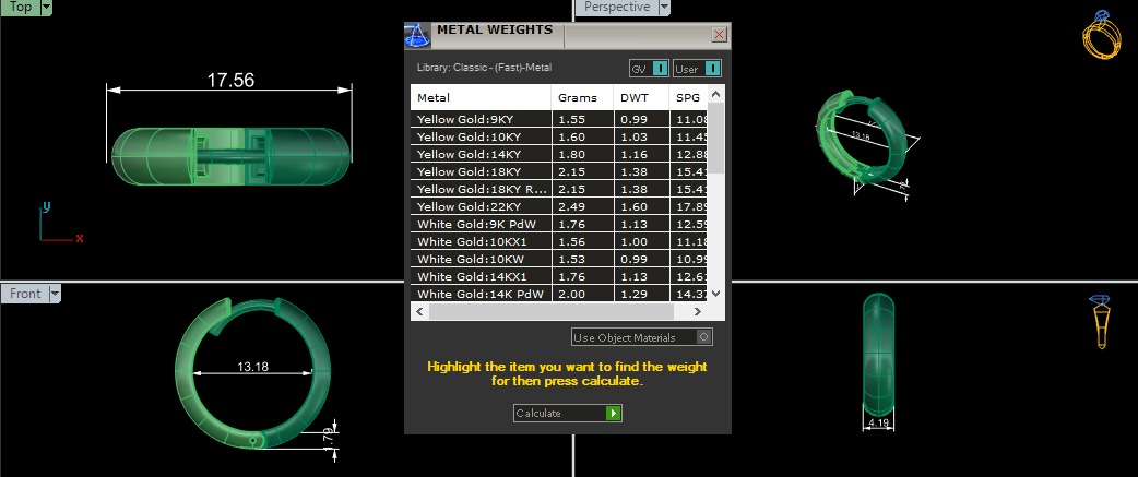 Plain Gold Hoops Earrings 3D print model_3