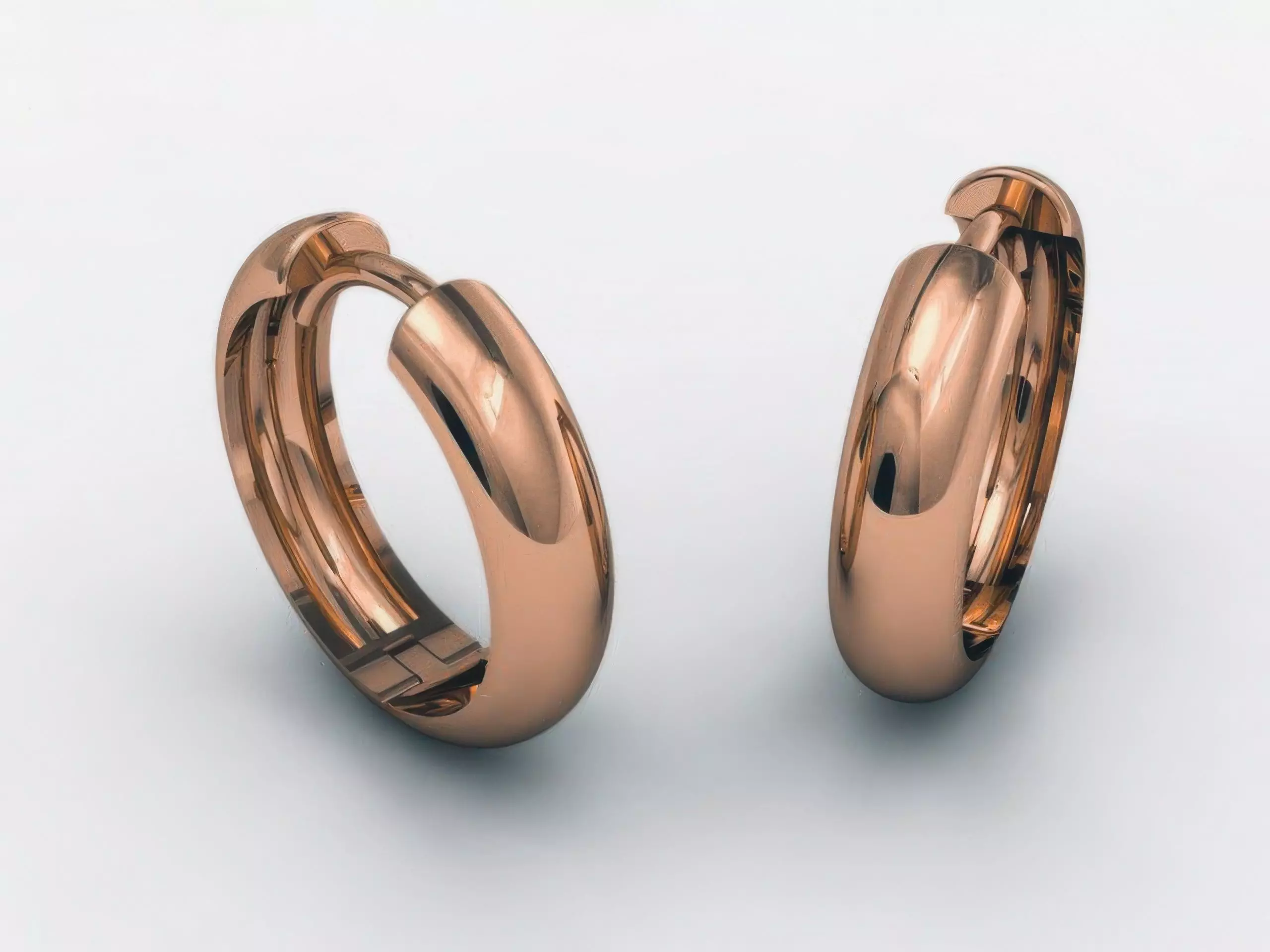 Plain Gold Hoops Earrings 3D print model_0