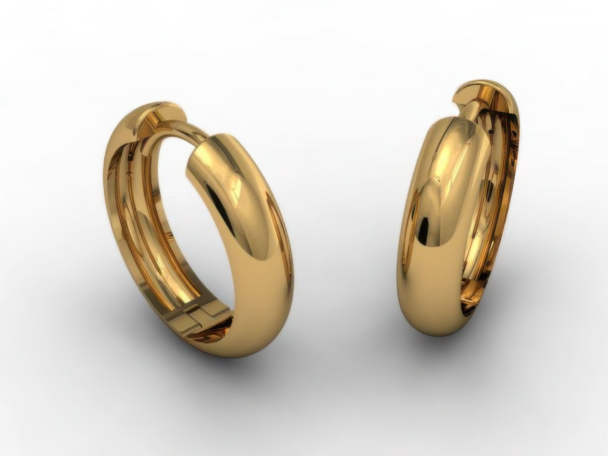 Plain Gold Hoops Earrings 3D print model_1