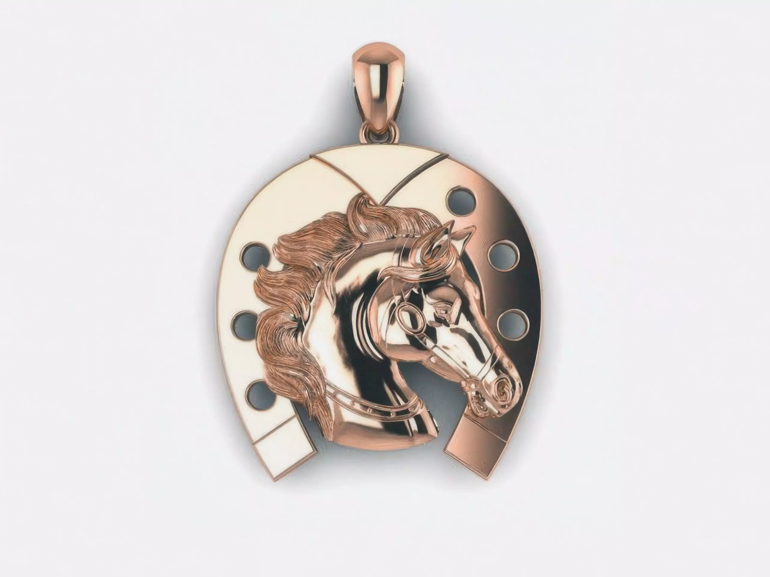 Horse Face Pendant 3D print model_0