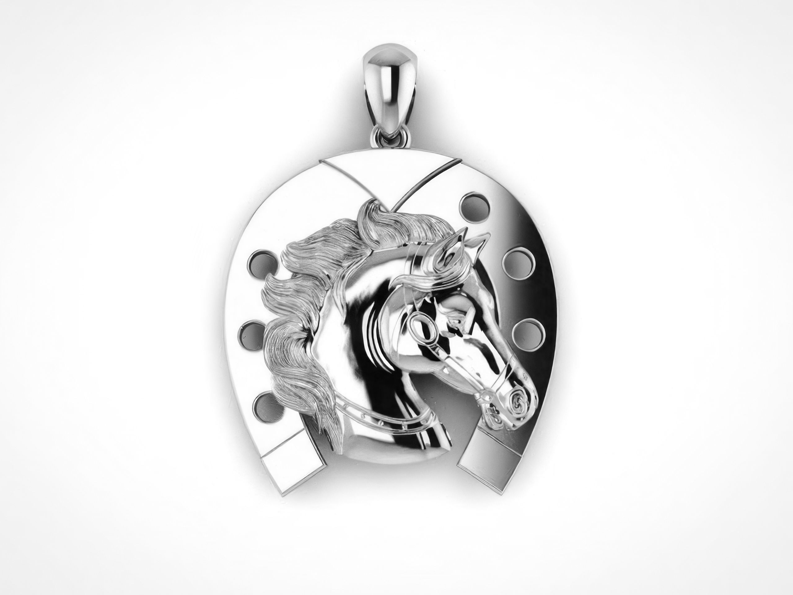 Horse Face Pendant 3D print model_2