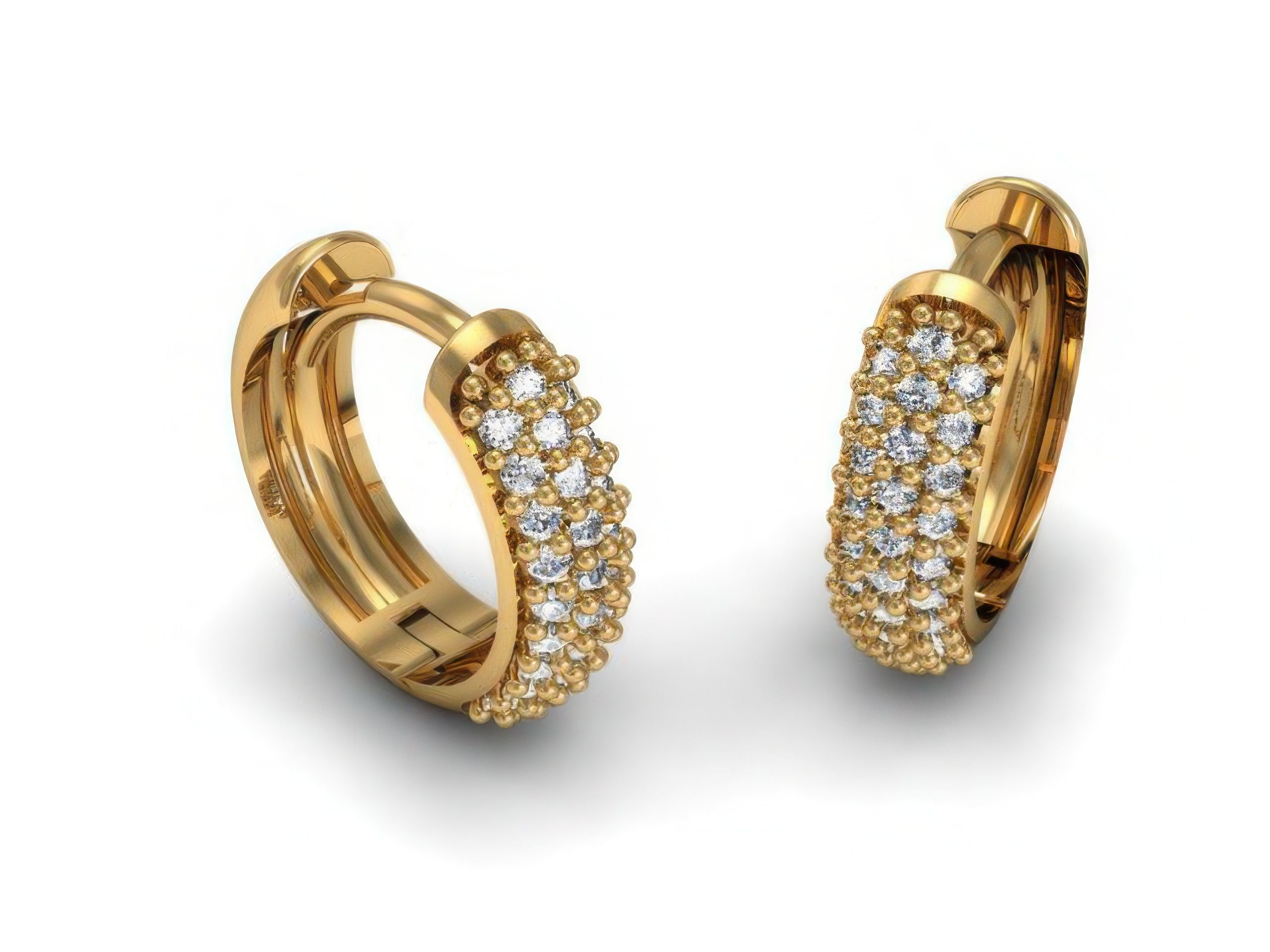 Diamond Hoops Earrings  3D print model_1