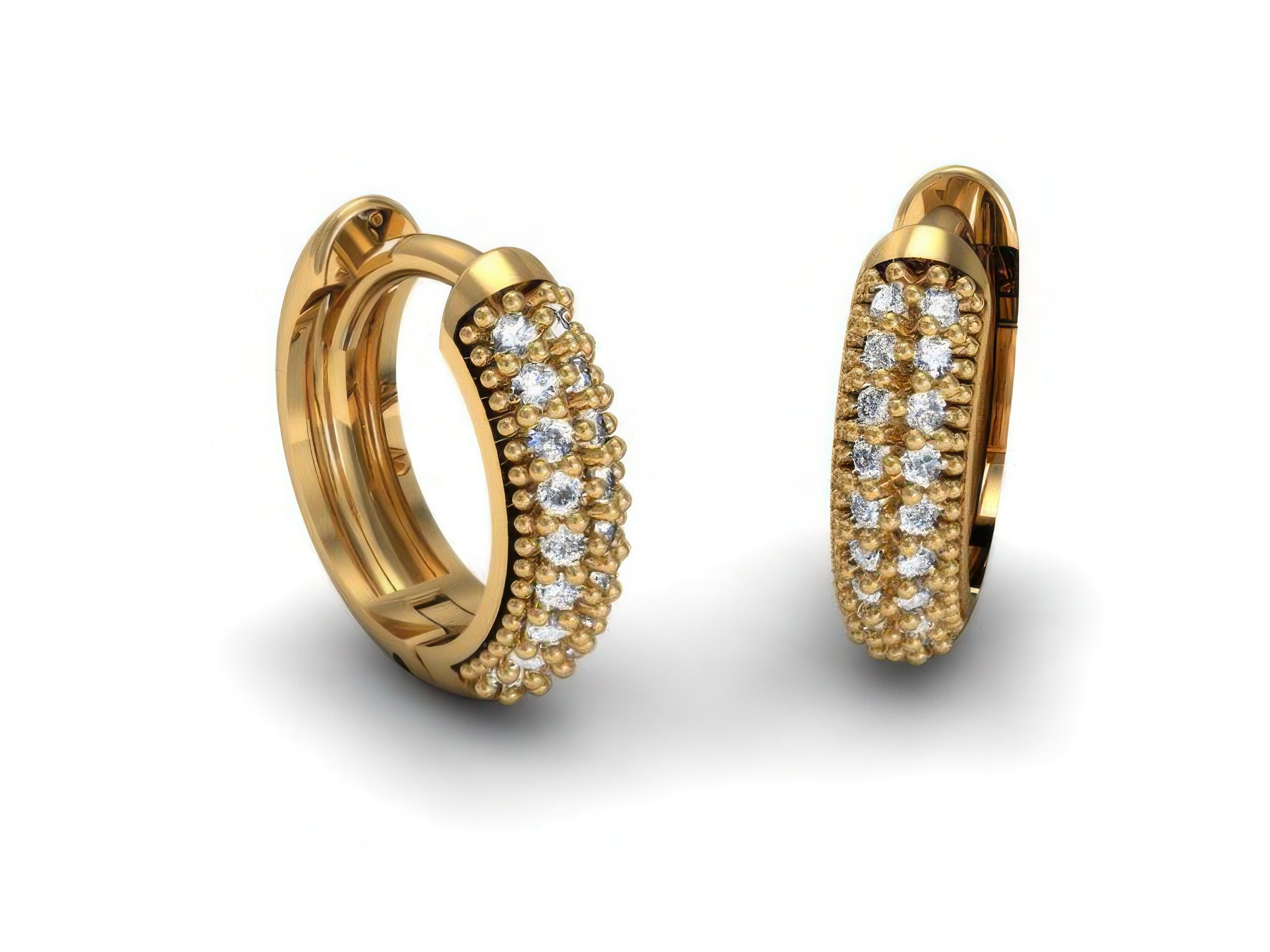 Diamond Hoops Earrings  3D print model_1
