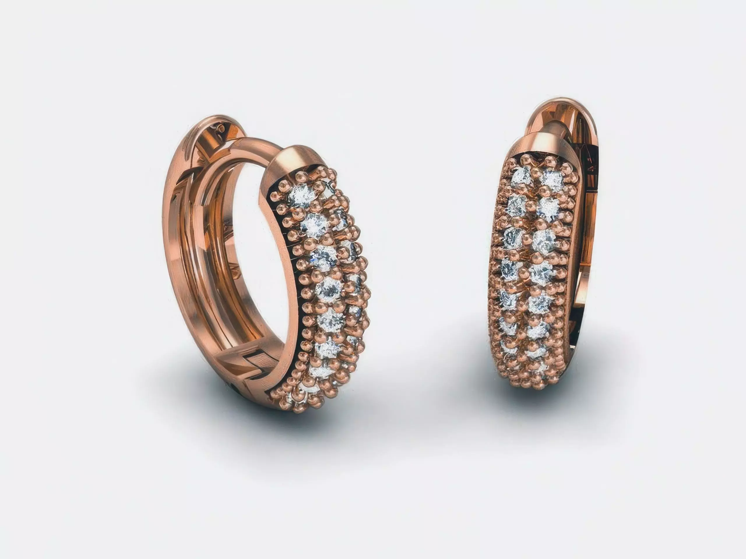 Diamond Hoops Earrings  3D print model_0