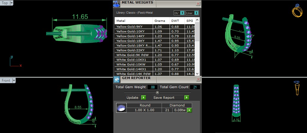Diamond Hoops Earrings  3D print model_3