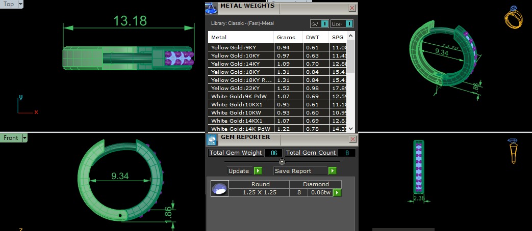 Diamond Hoops Earrings  3D print model_3