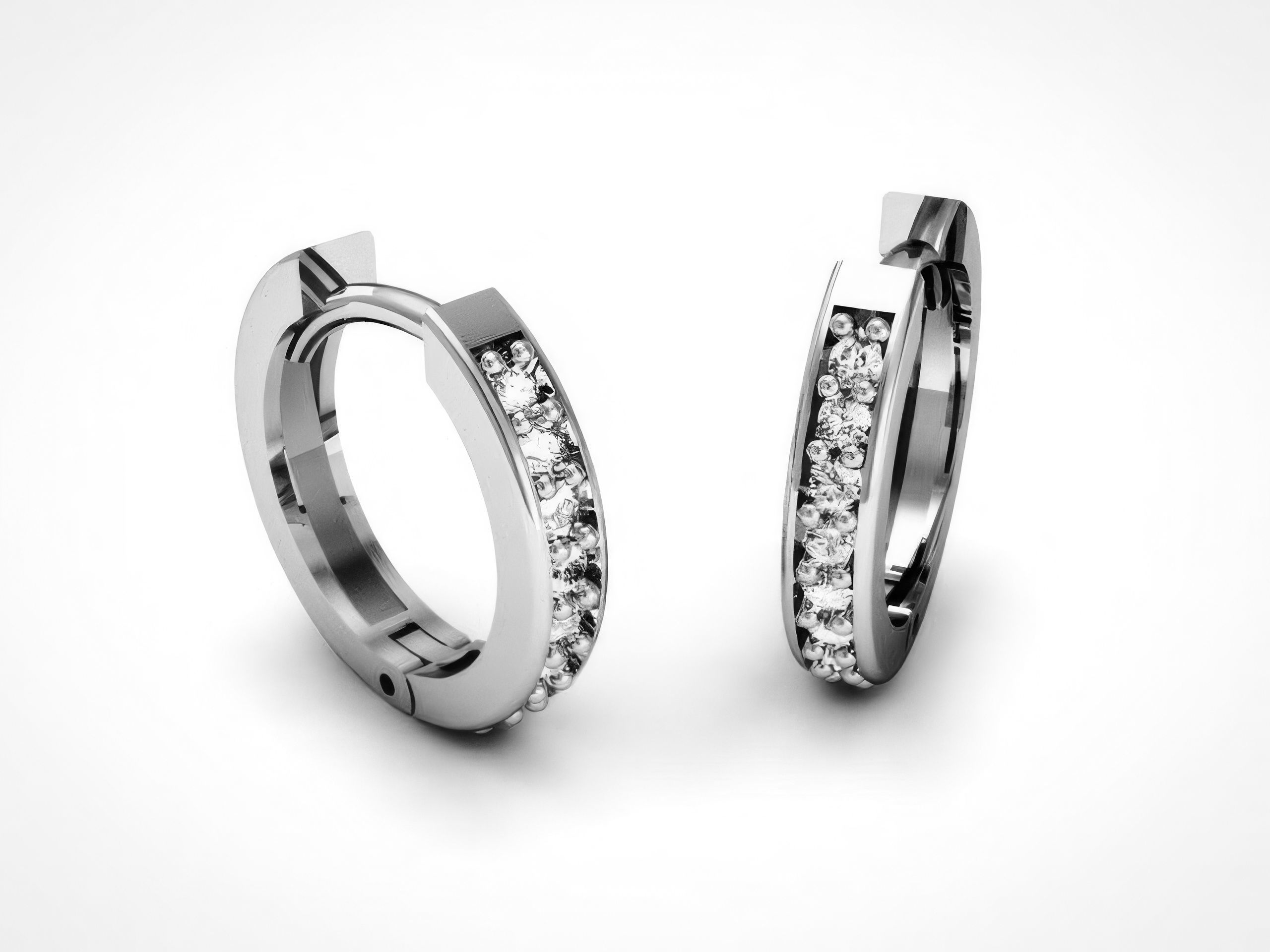 Diamond Hoops Earrings  3D print model_2