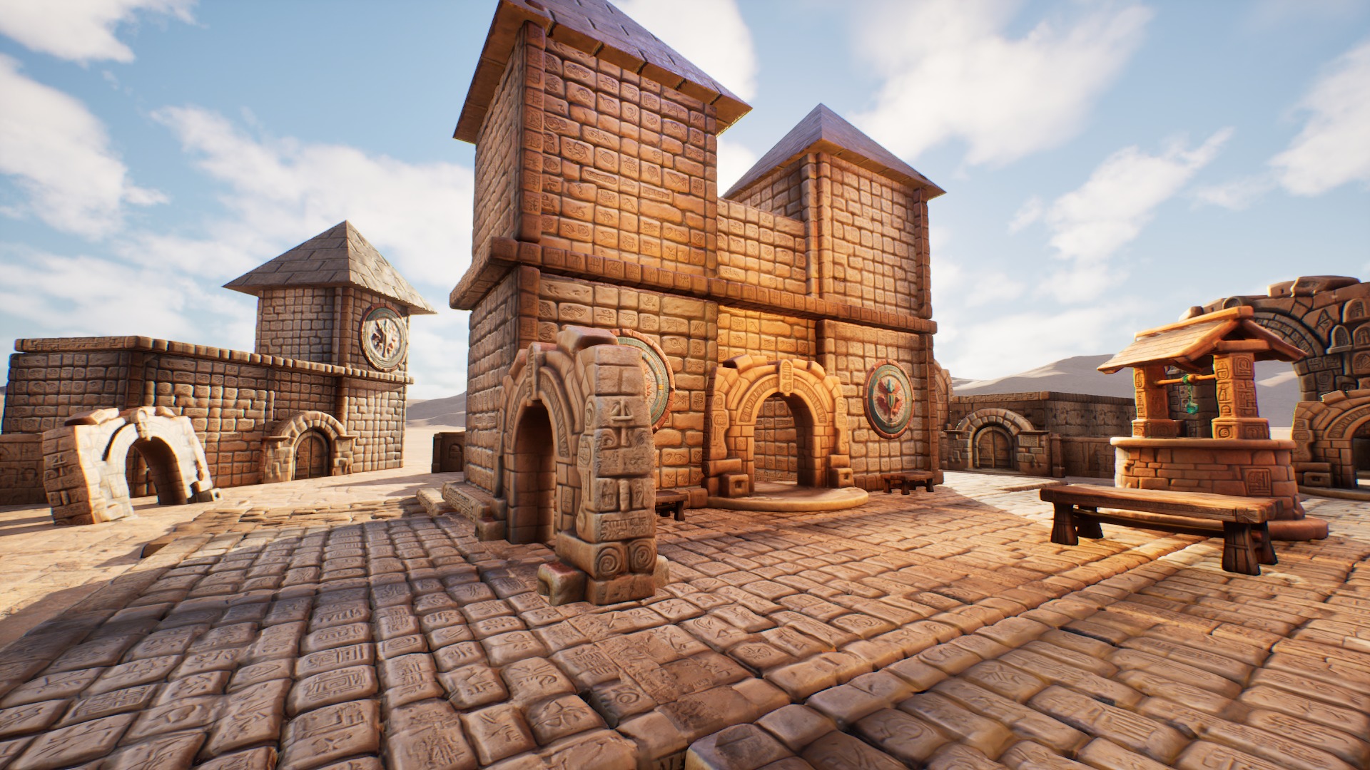 Ancient Ruins Enviroment Asset Pack Low-poly 3D model_9
