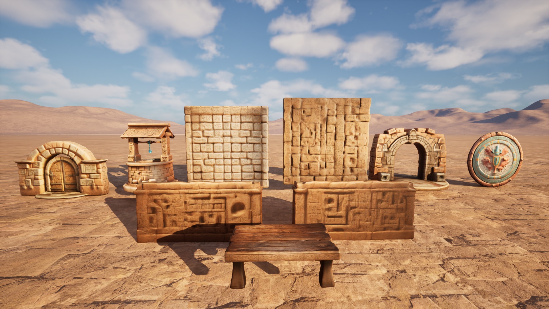 Ancient Ruins Enviroment Asset Pack Low-poly 3D model_22