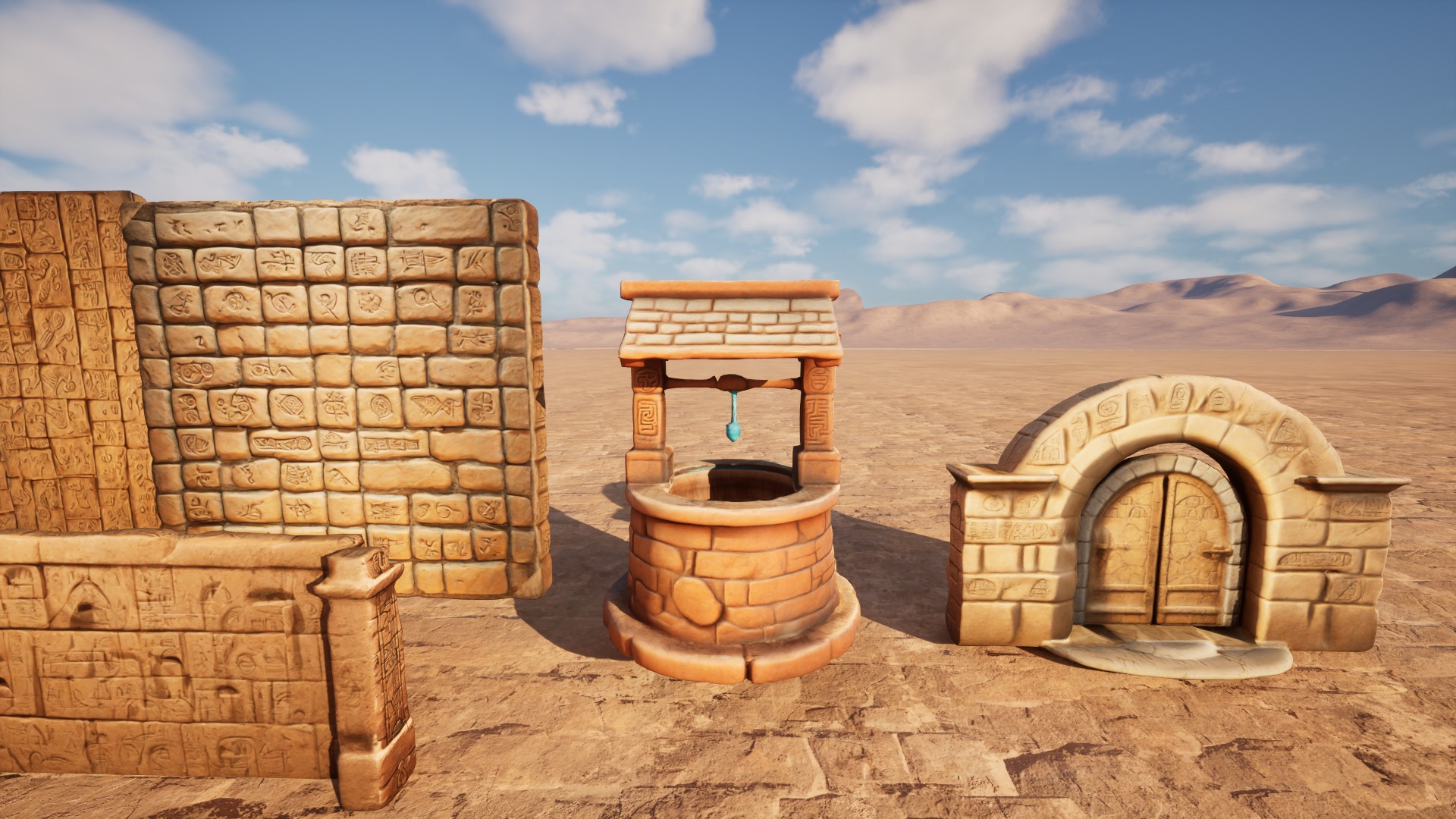 Ancient Ruins Enviroment Asset Pack Low-poly 3D model_29