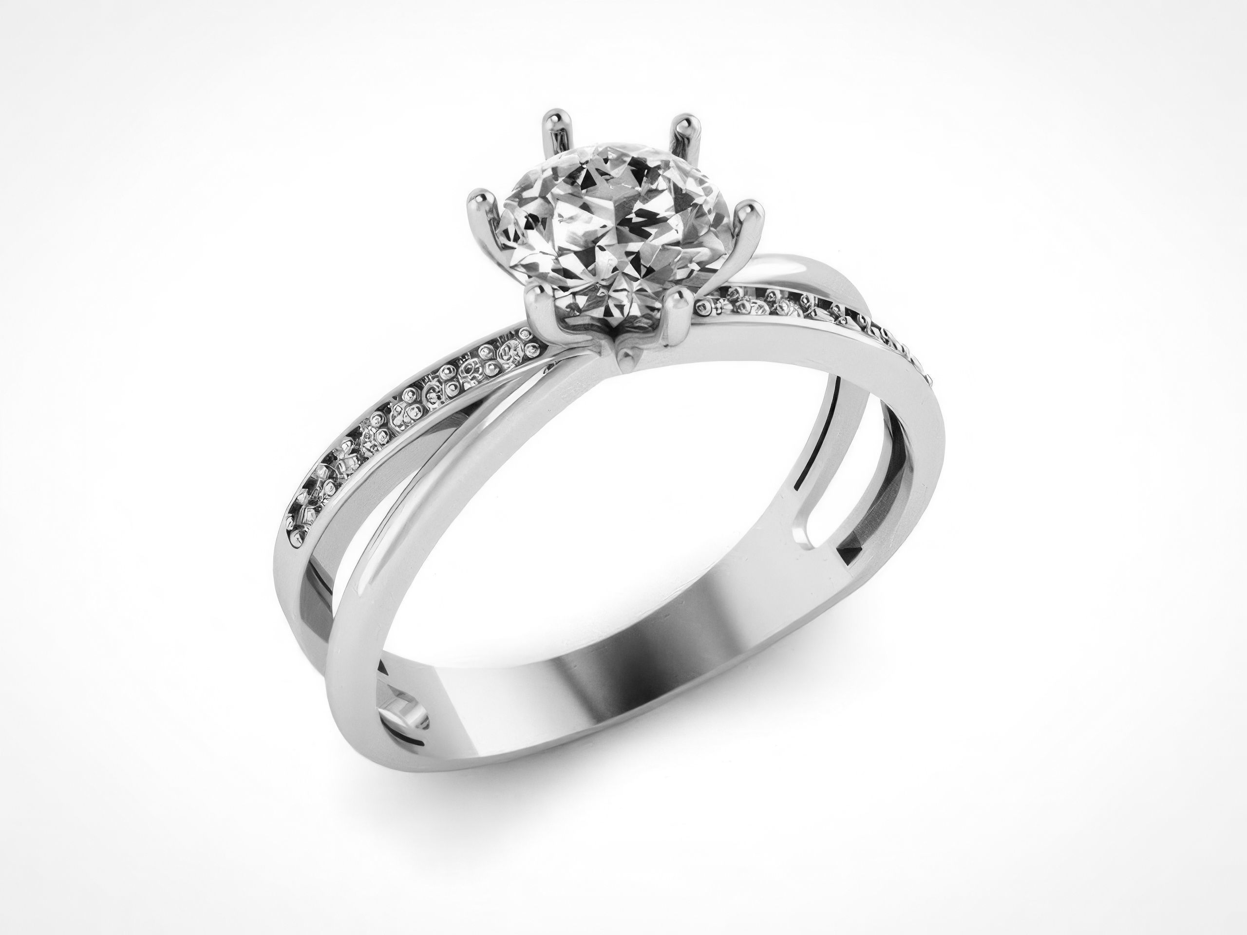 Solitaire Diamond Ring 3D print model_2