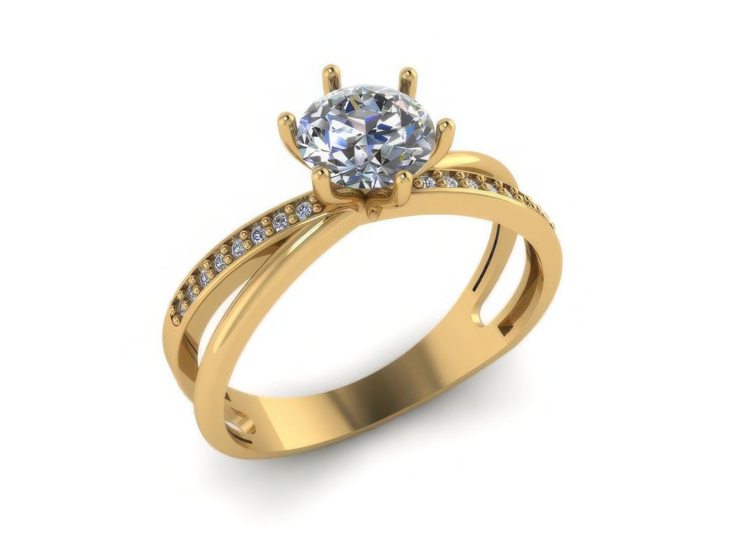 Solitaire Diamond Ring 3D print model_1