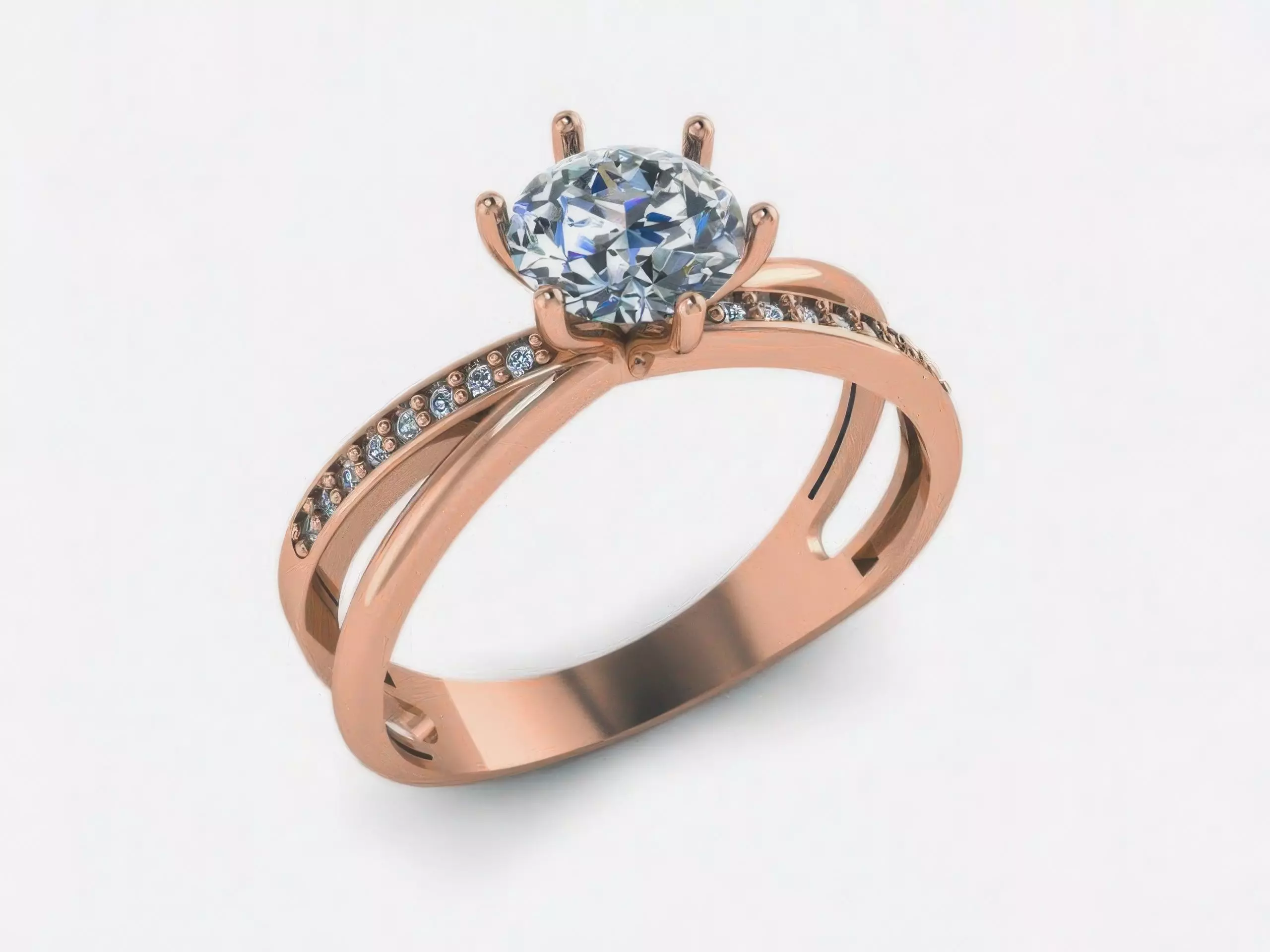 Solitaire Diamond Ring 3D print model_0