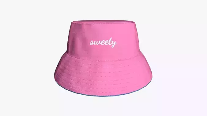 Bucket Hat 17 - Character Design Fashion Low-poly 3D model