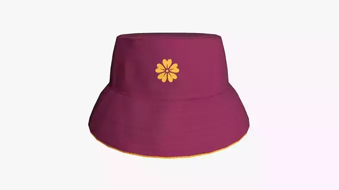 Bucket Hat 16 - Character Design Fashion Low-poly 3D model