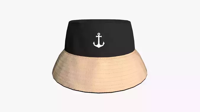 Bucket Hat 13 - Character Design Fashion Low-poly 3D model