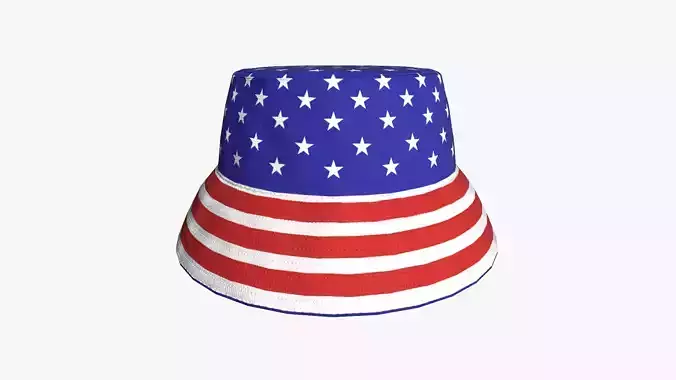 Bucket Hat 07 - Character Design Fashion Low-poly 3D model