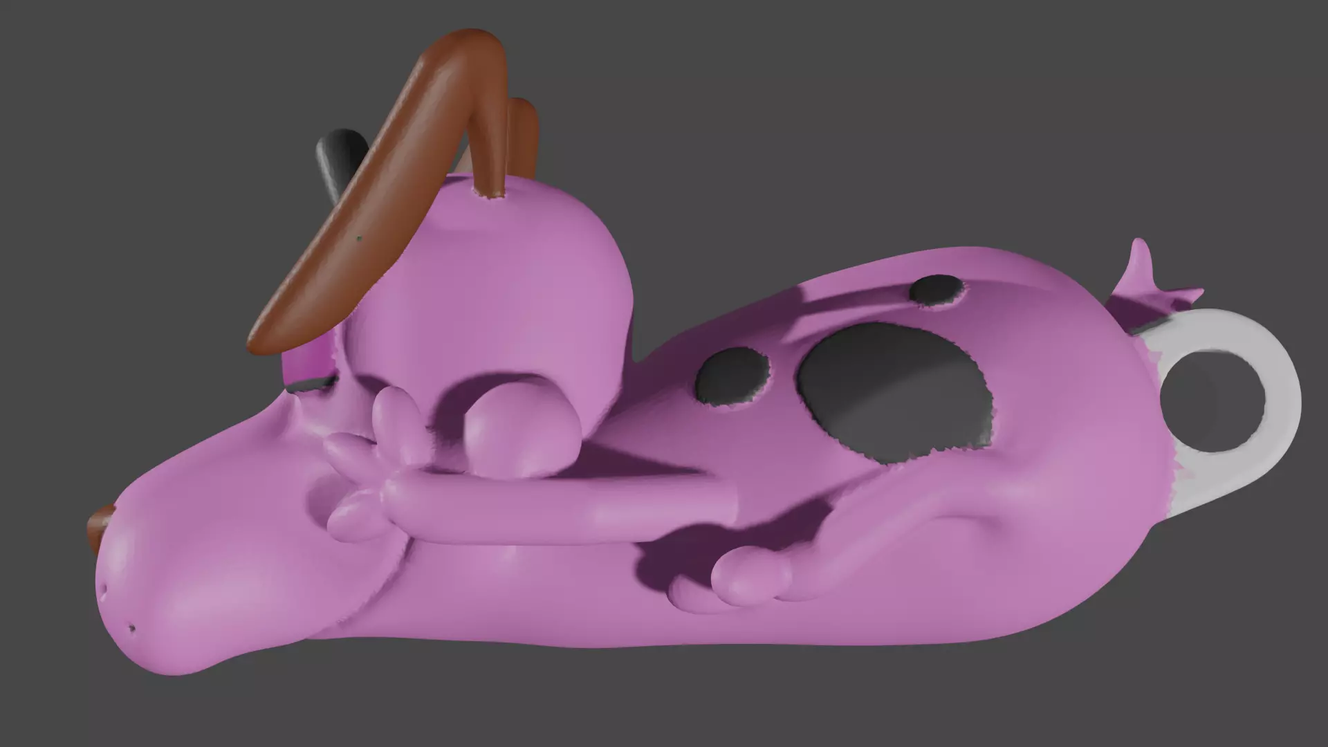 Courage the cowardly dog keyring 3D print model