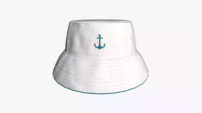 Bucket Hat 03 - Character Design Fashion Low-poly 3D model