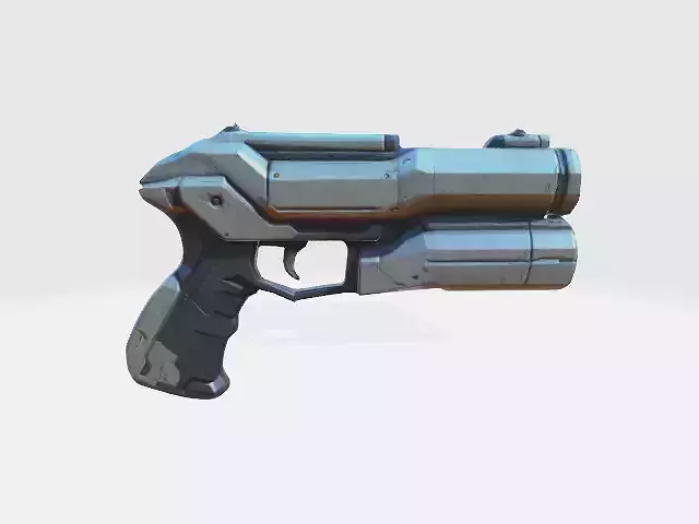 lowpoly scifi gun