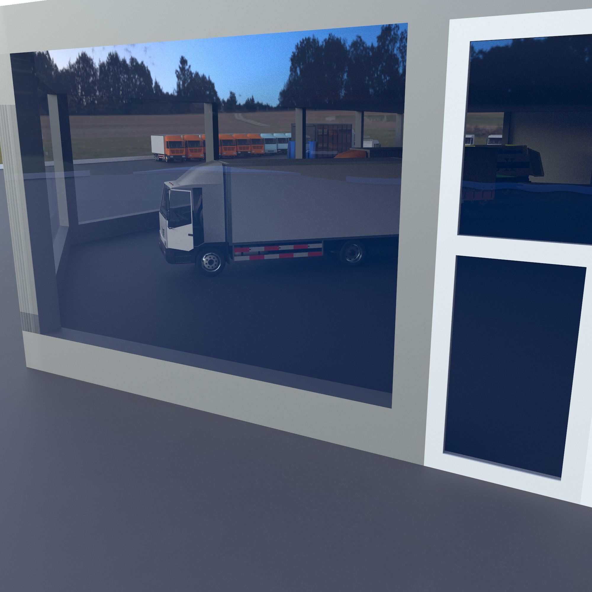 truck showroom Low-poly 3D model_10