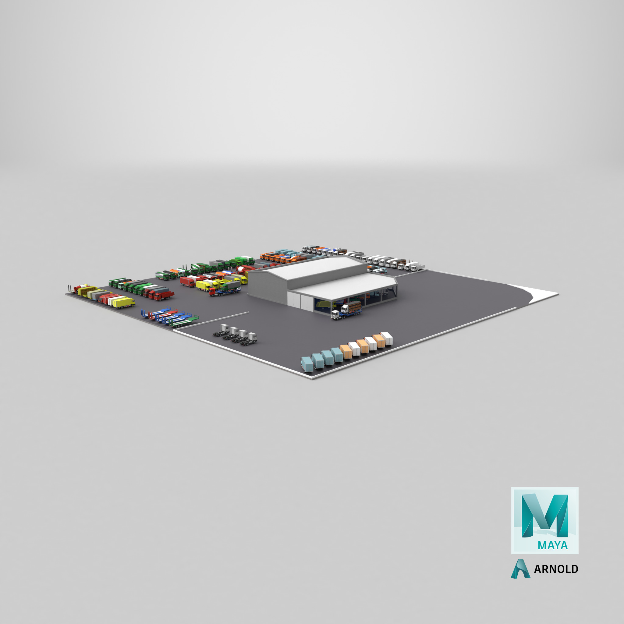 truck showroom Low-poly 3D model_33