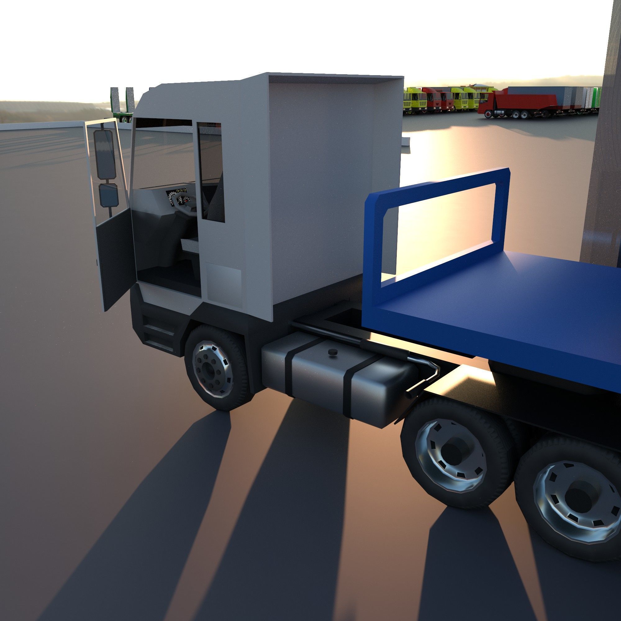 truck showroom Low-poly 3D model_9