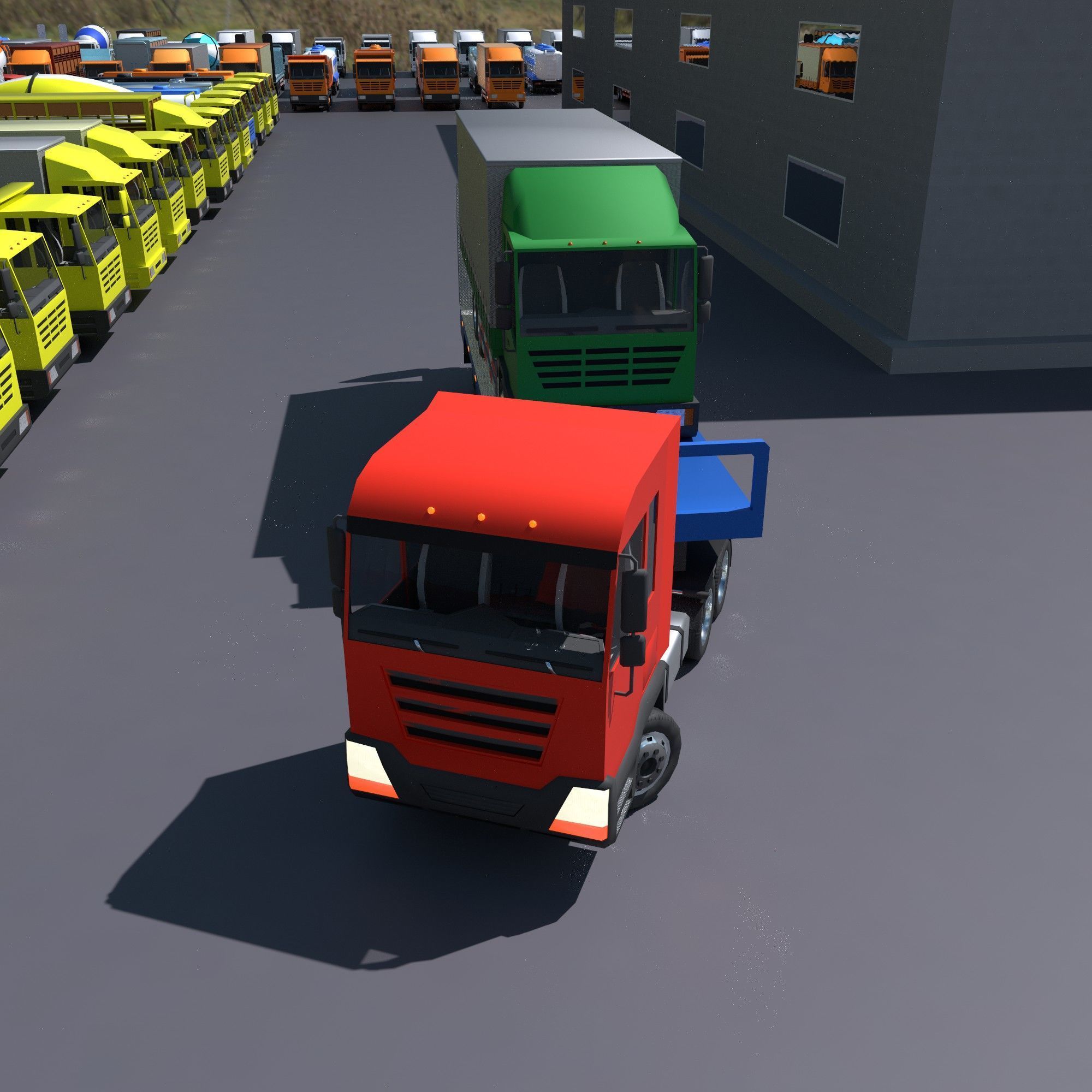 truck showroom Low-poly 3D model_8