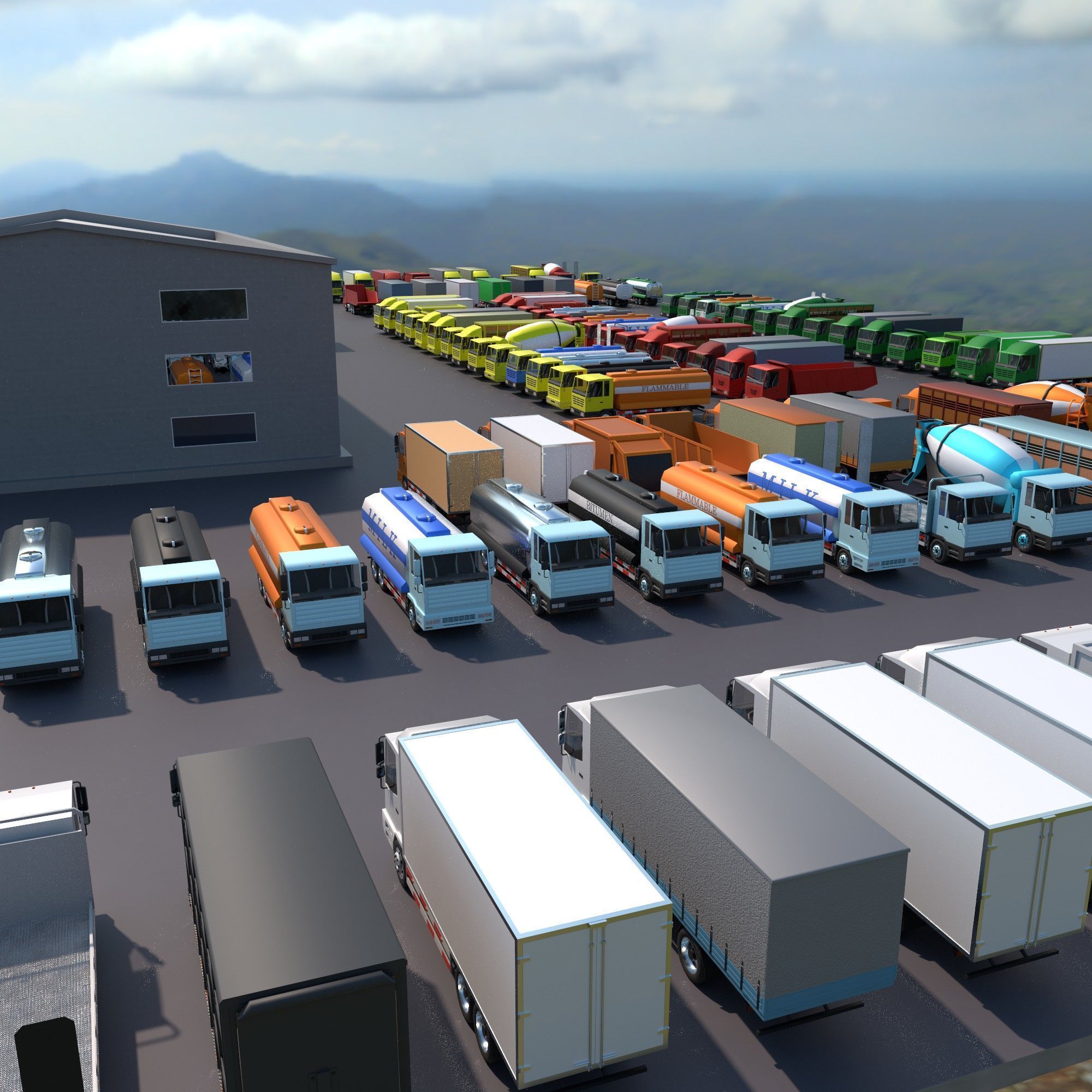 truck showroom Low-poly 3D model_5
