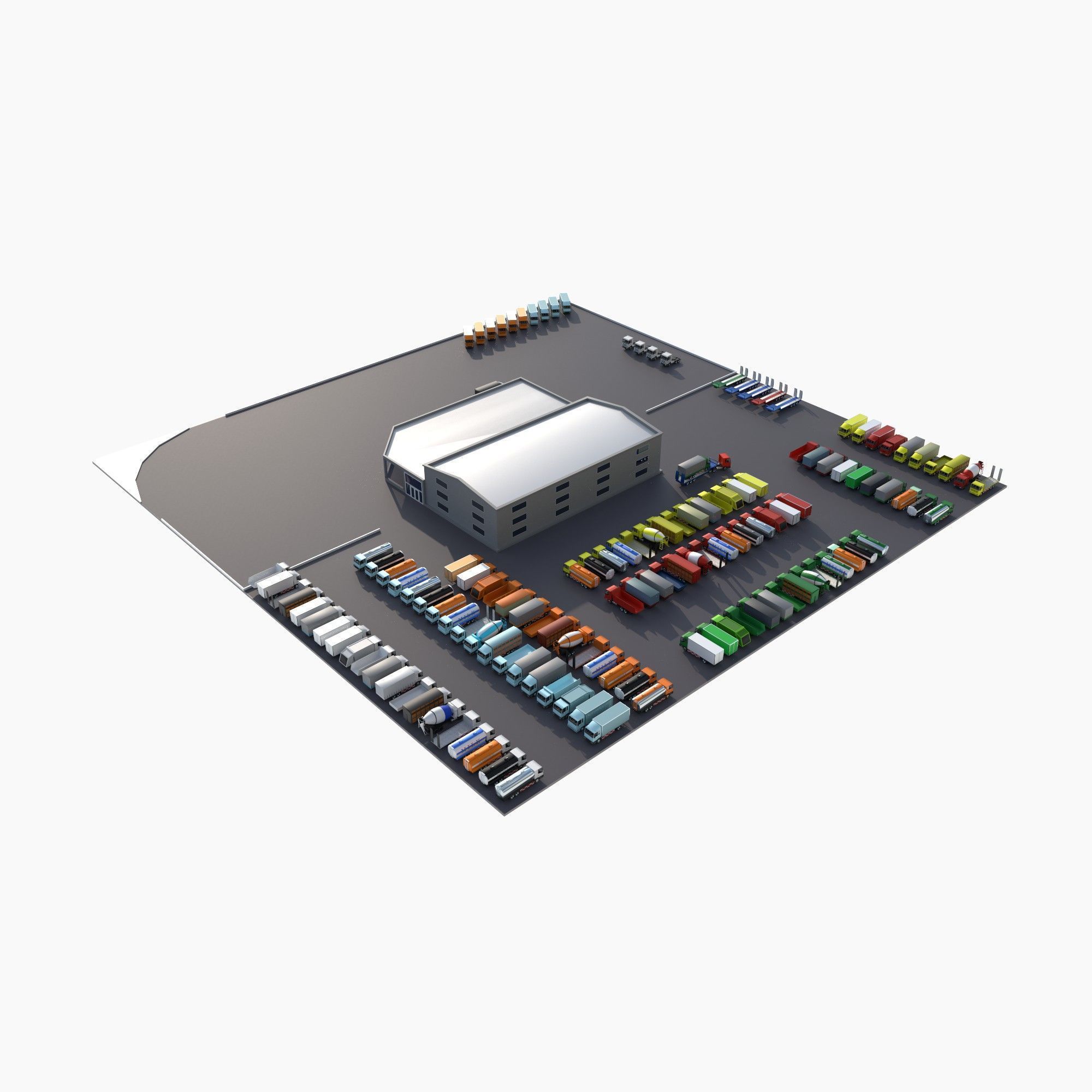 truck showroom Low-poly 3D model_1