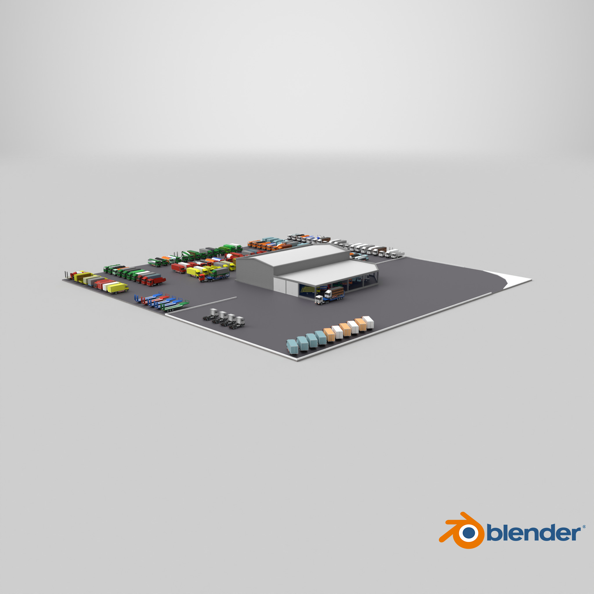 truck showroom Low-poly 3D model_27