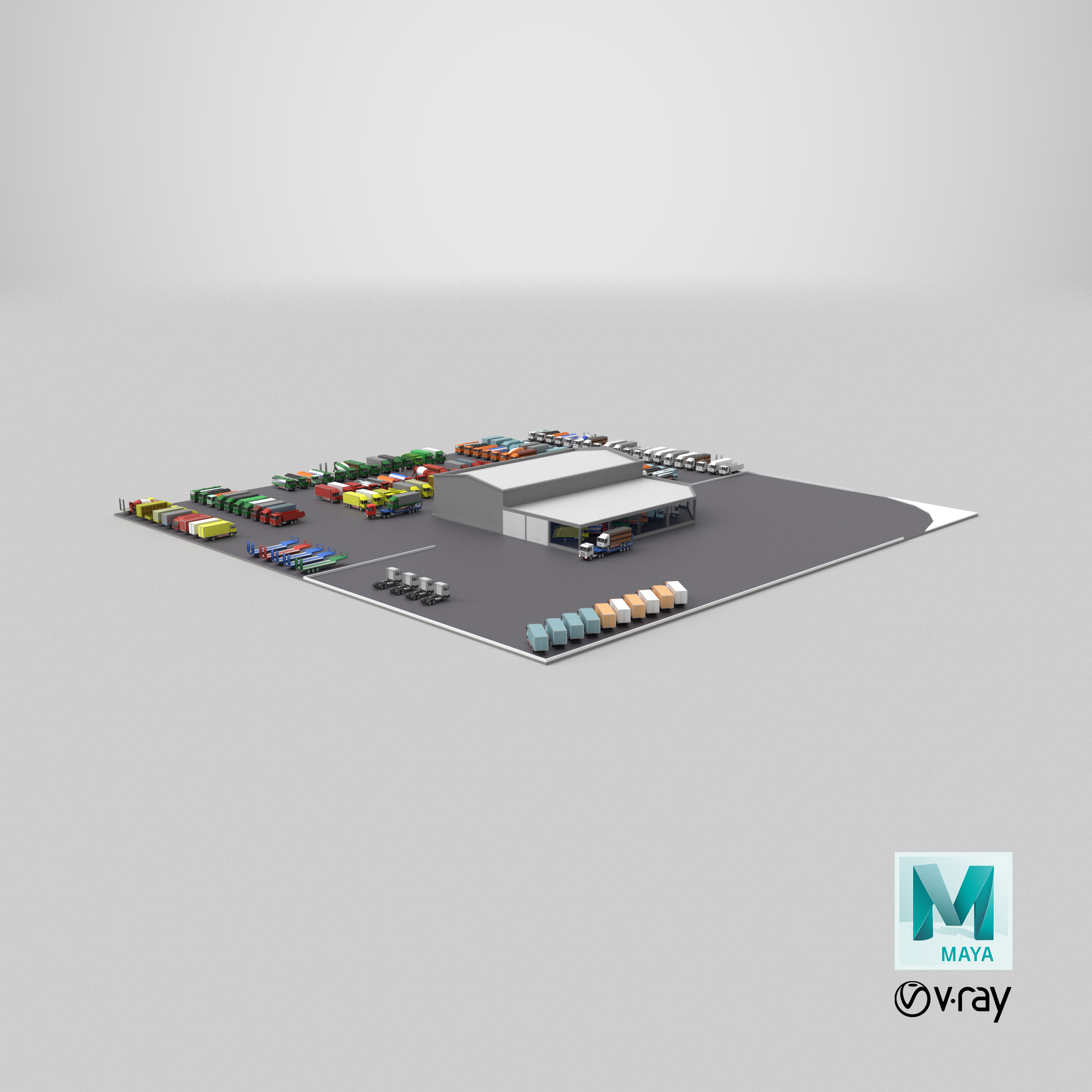 truck showroom Low-poly 3D model_34
