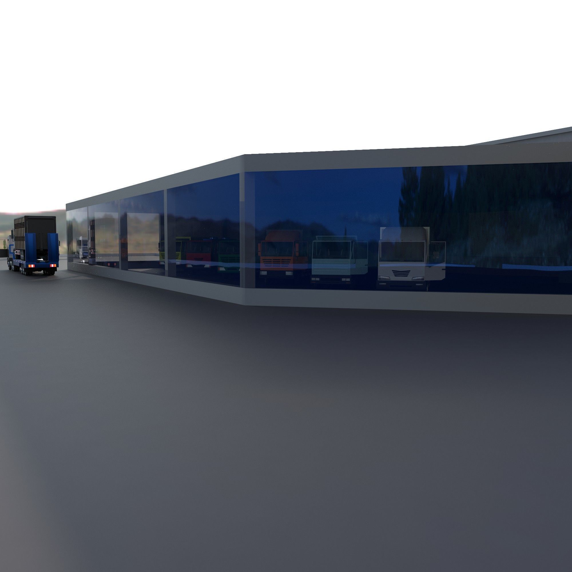 truck showroom Low-poly 3D model_7