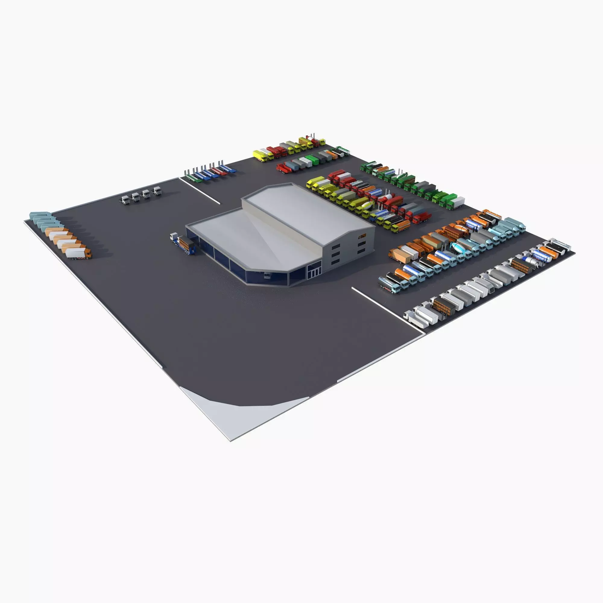 truck showroom Low-poly 3D model_0