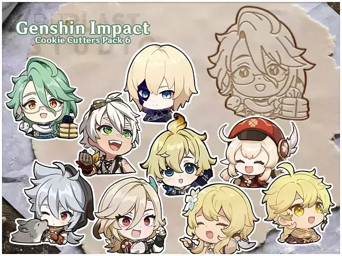 Genshin Impact Cookie Cutters Pack 6