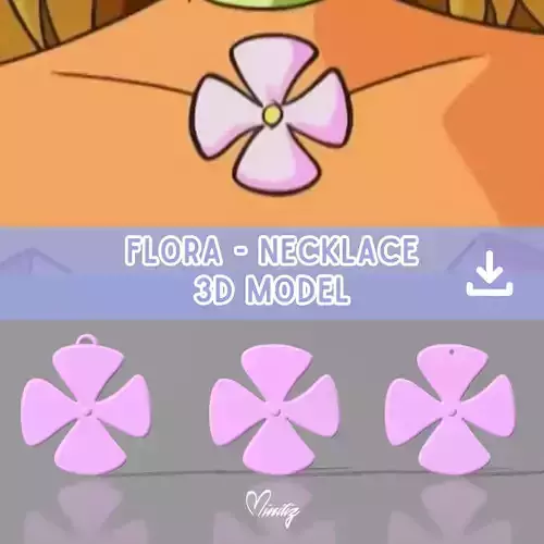 Flora Winx Club necklace Flower 3D print model