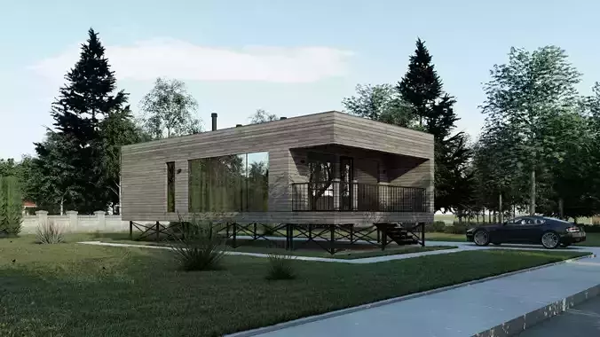 Modern suburban frame house