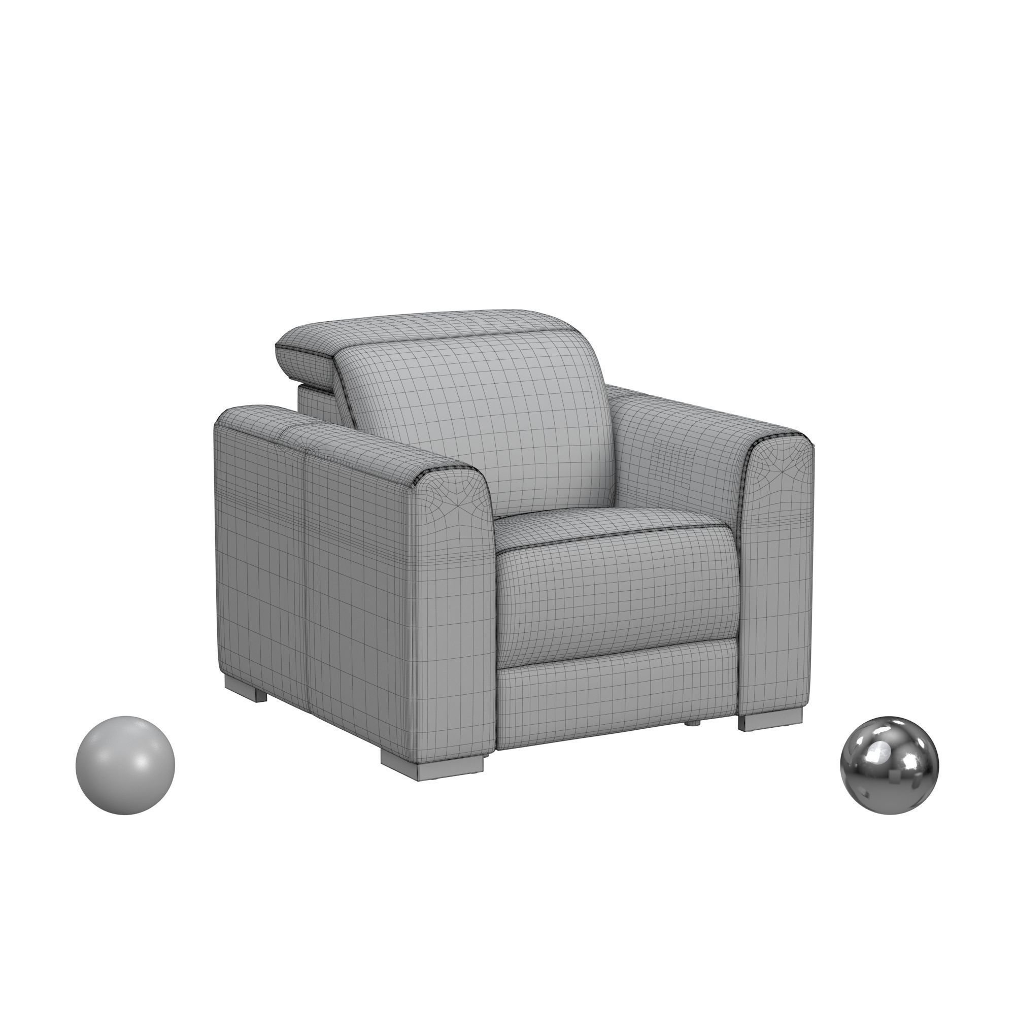 Aurora Power Recliner with Power Headrest 3D model_4