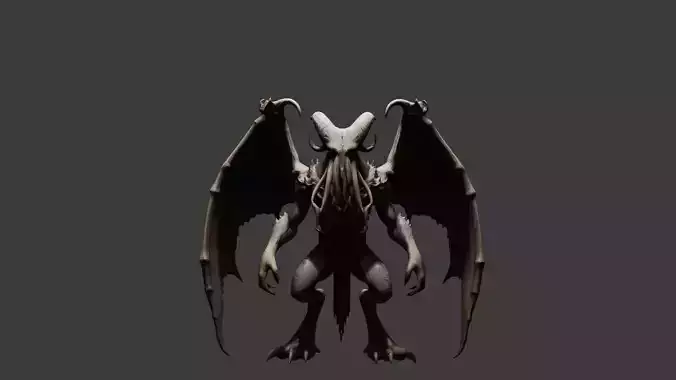 Blender Cthulhu Lowpoly 3d Model Game Ready