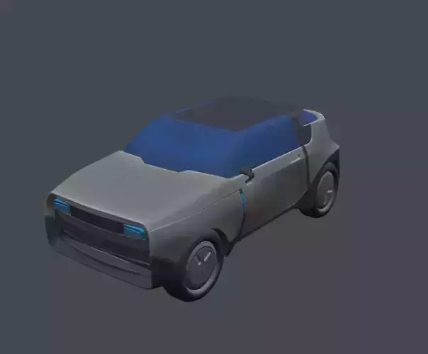 Futuristic stylized hatchback