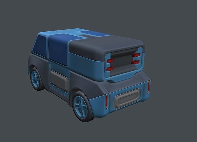 Futuristic stylized van  Low-poly 3D model 5