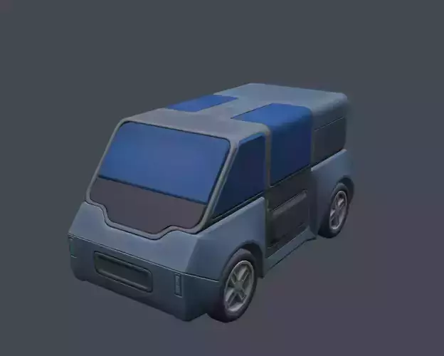 Futuristic stylized van 