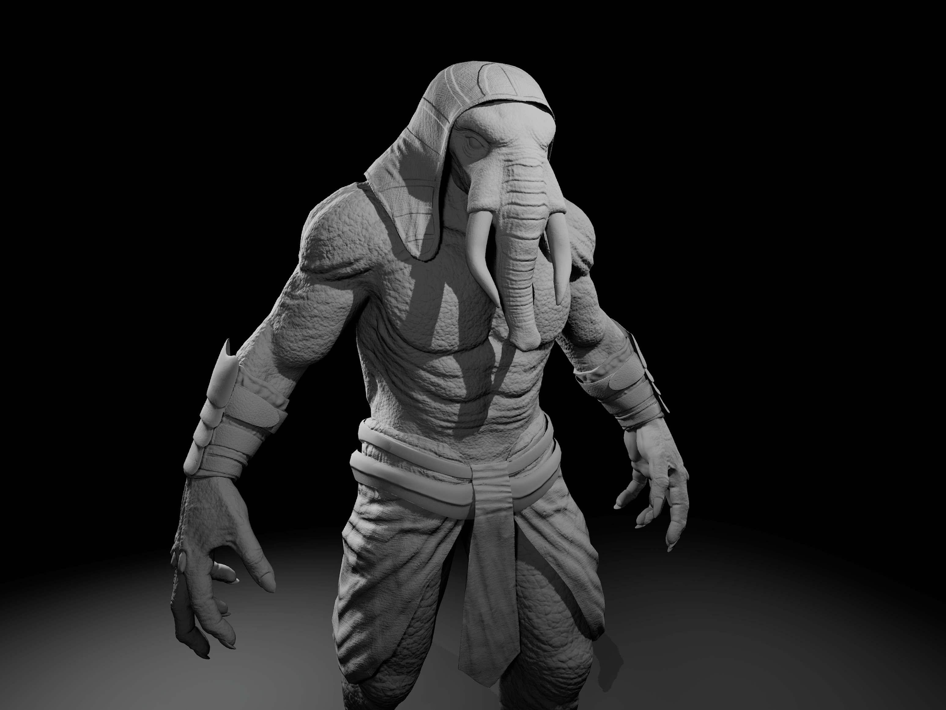 Elephant Warrior Low-poly 3D model_14