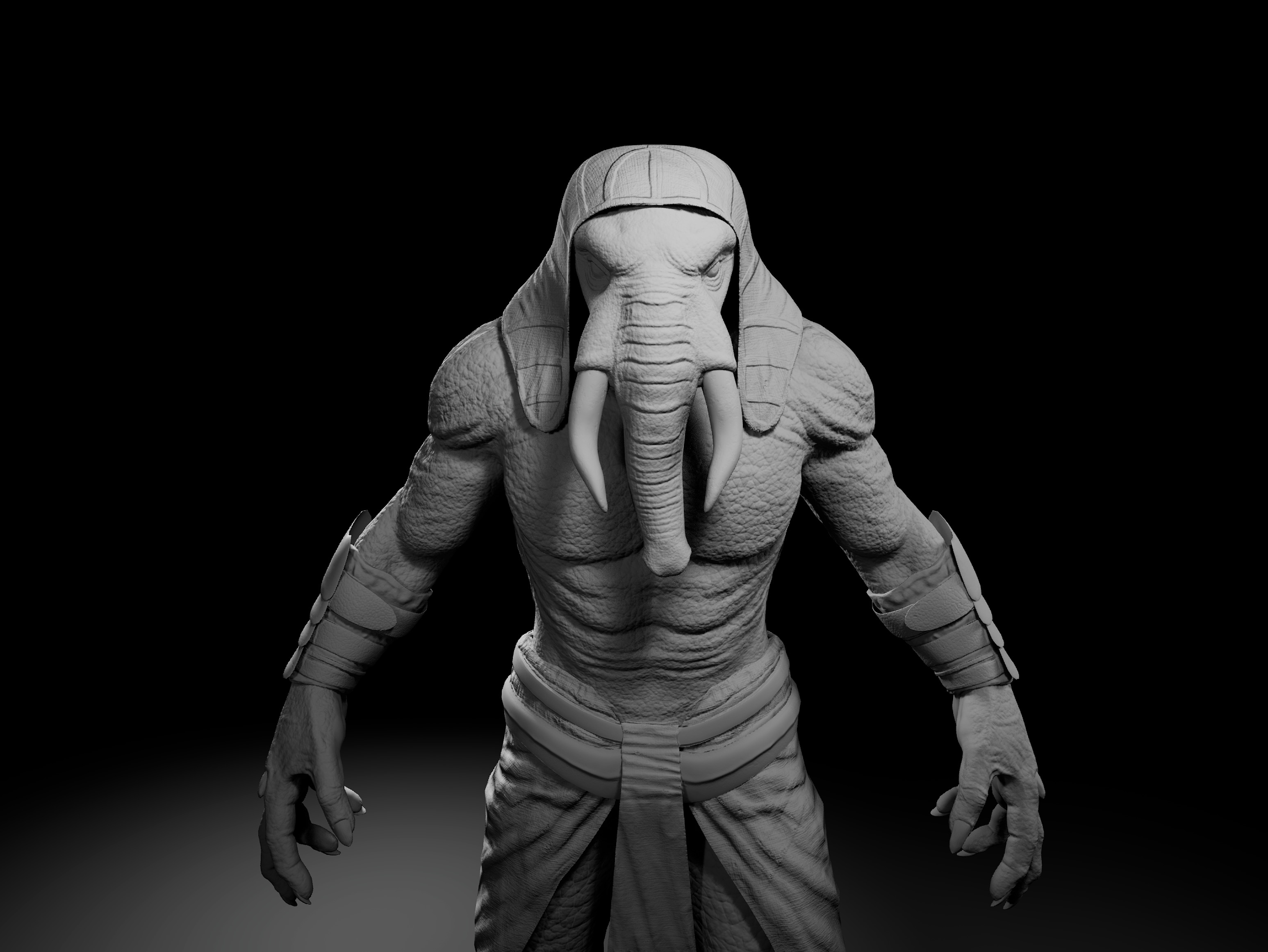 Elephant Warrior Low-poly 3D model_15