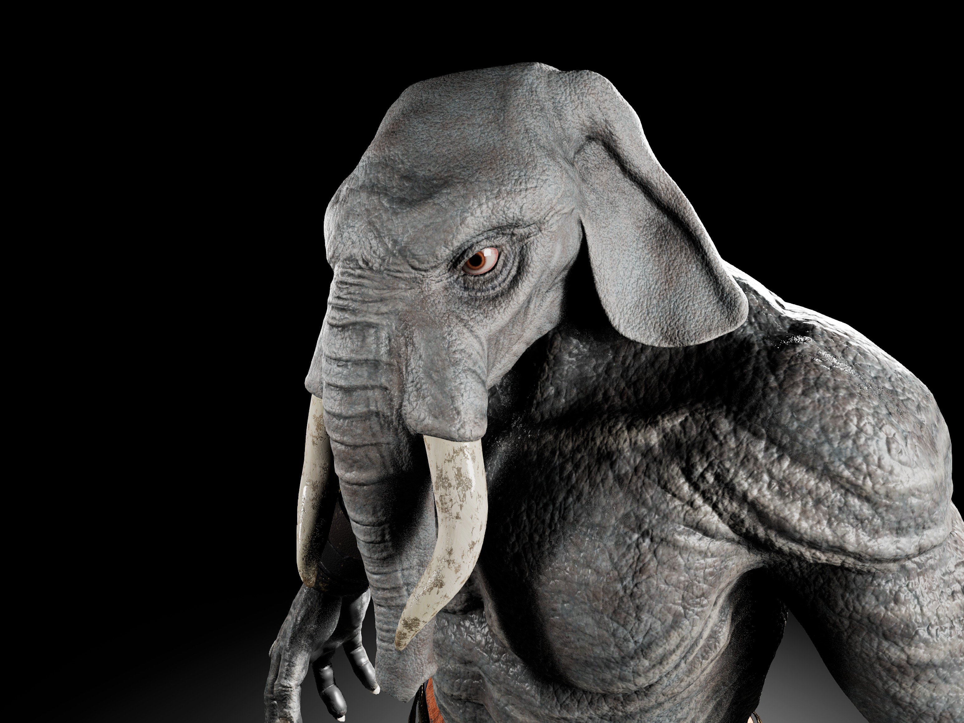 Elephant Warrior Low-poly 3D model_4