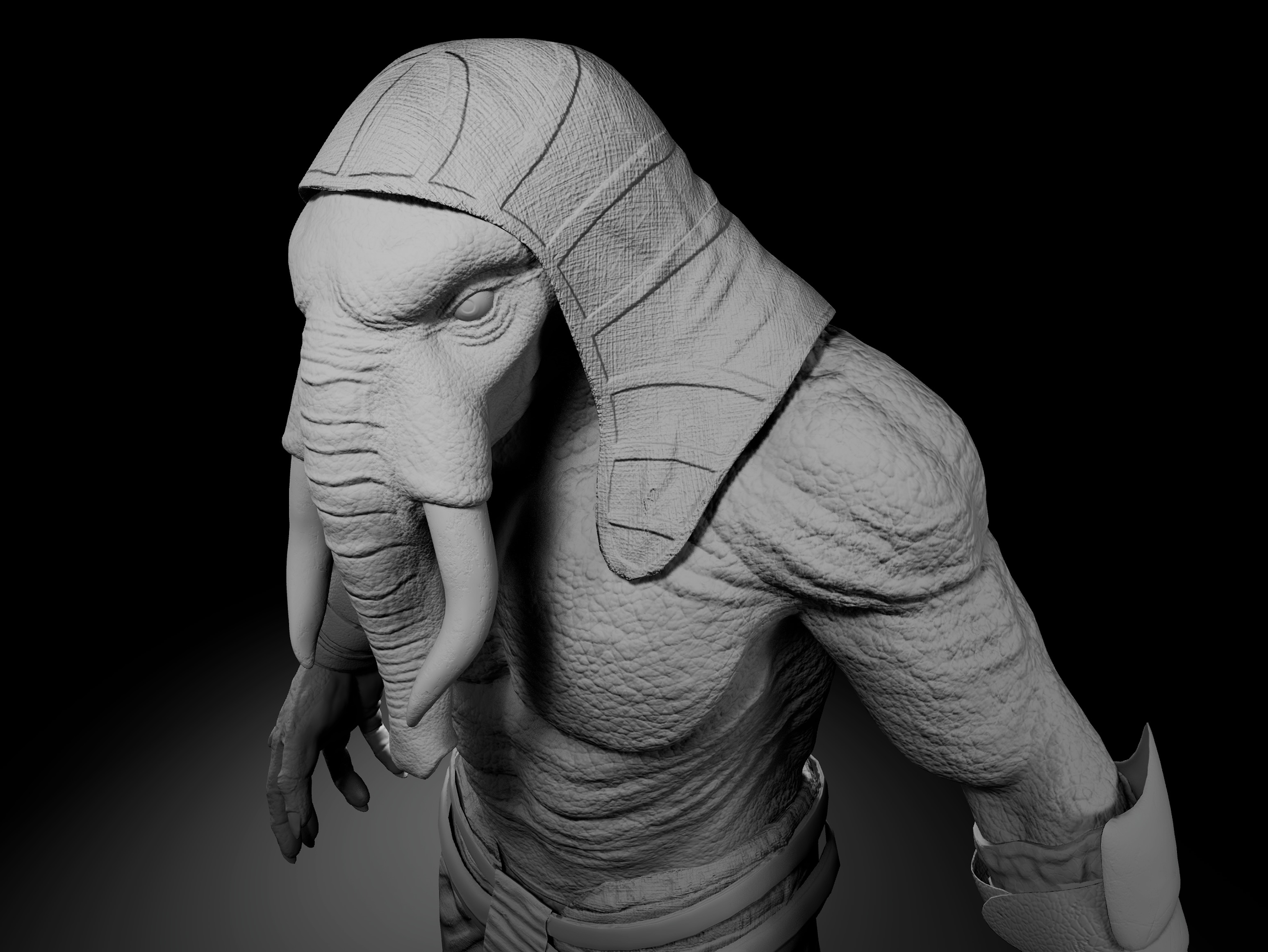 Elephant Warrior Low-poly 3D model_17