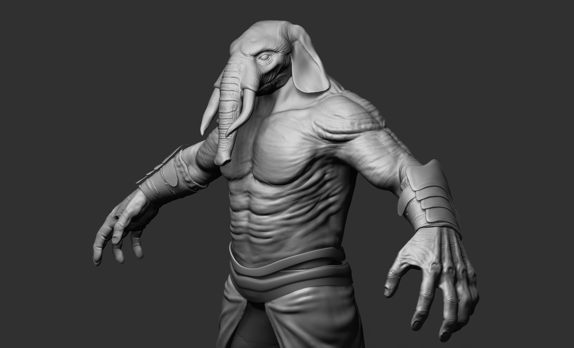 Elephant Warrior Low-poly 3D model_22