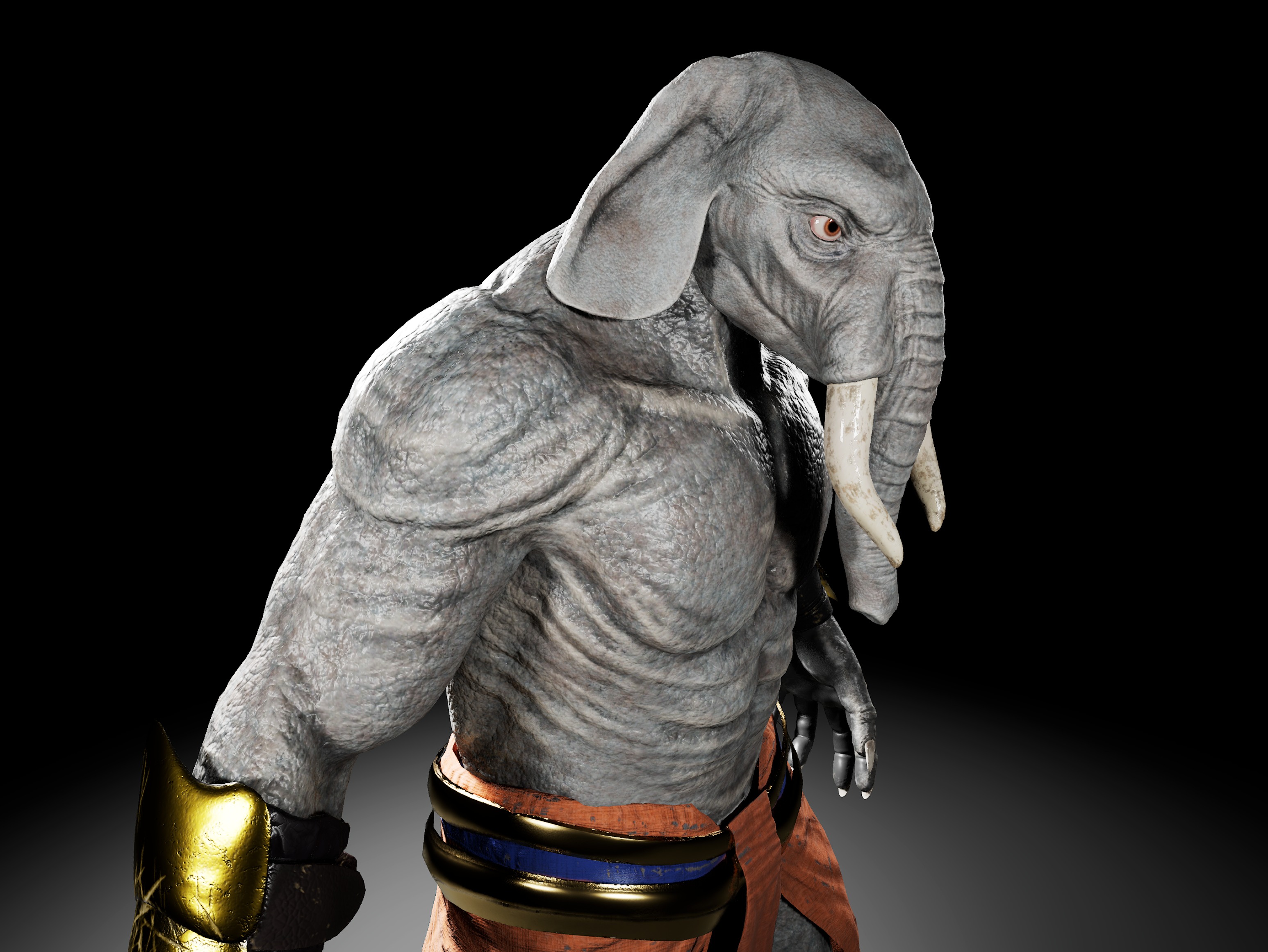 Elephant Warrior Low-poly 3D model_7
